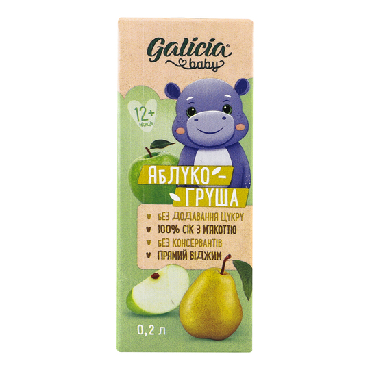 Сік яблуч/груш.м’якот. Galicia BABY 200г
