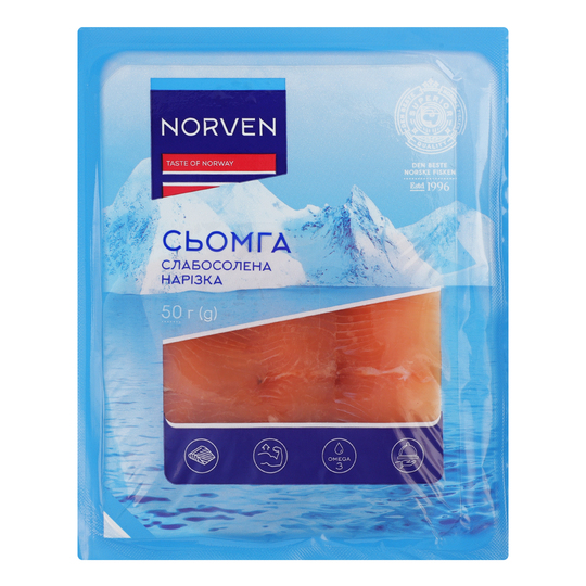 Сьомга нарізка с/с вакуум Norven 50г
