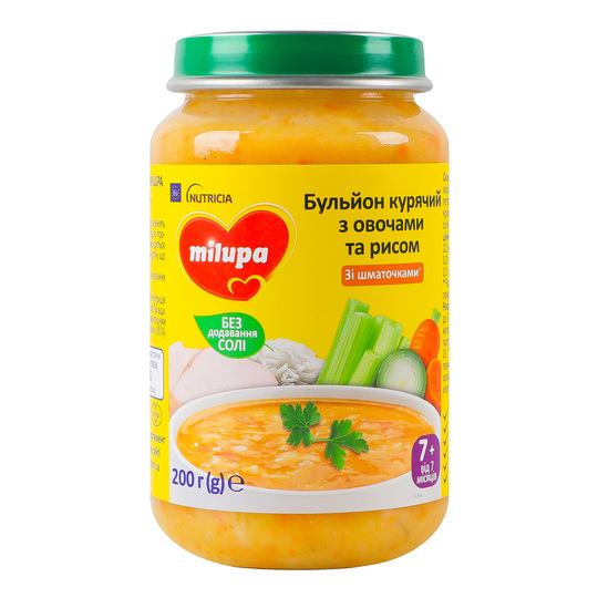 Бульйон кур.овоч.рис.7м. Milupa 200г