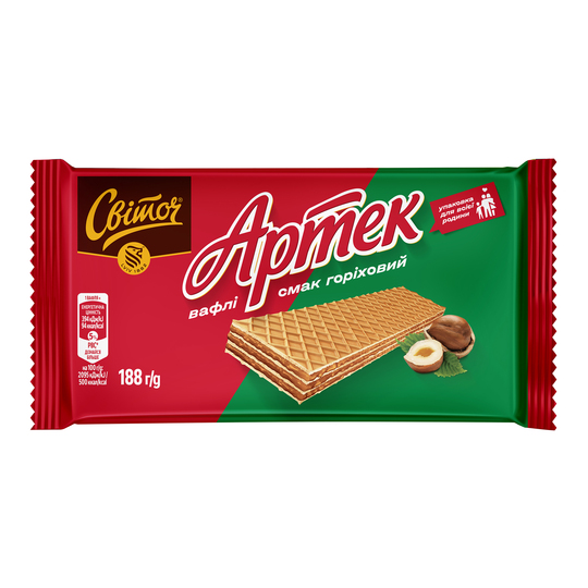 Вафлі см.горіховий Артек Світоч 188г