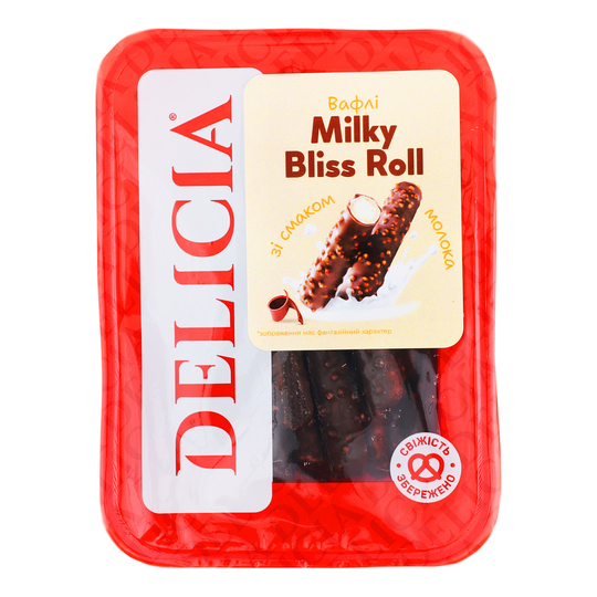 Вафлі milky bliss roll Delicia 450г