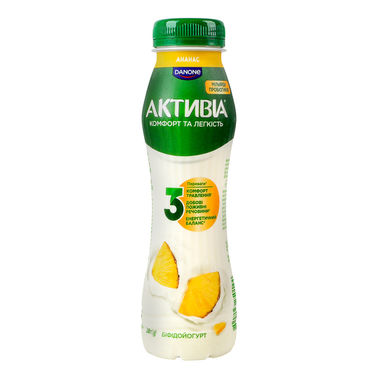 Біфідойогурт 1,2% Активія анан. 260г пл.