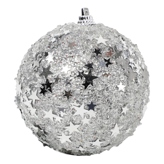 Куля з блискітками та срібл.декором 8см