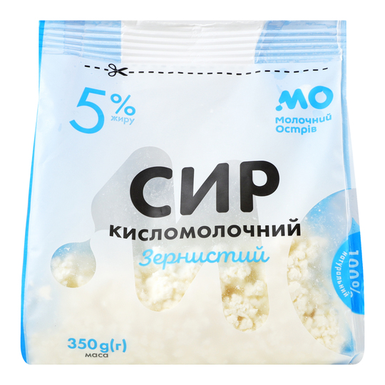 Сир к/м 5% Молочний Острів 350г пакет