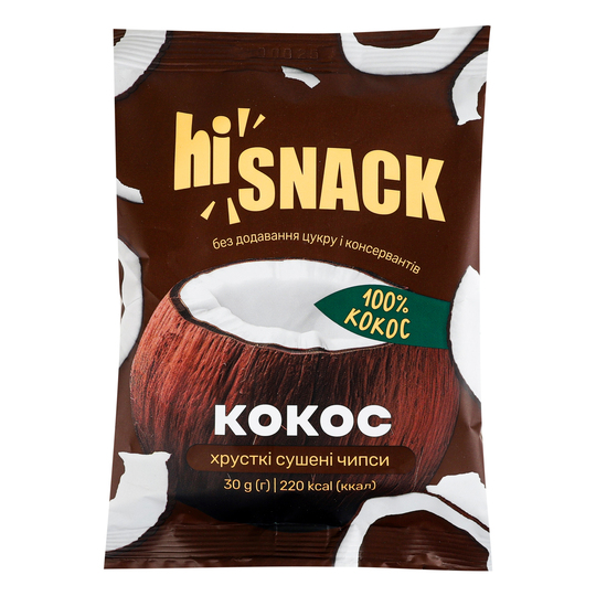 Чипси сушені кокосові hiSnack 30г