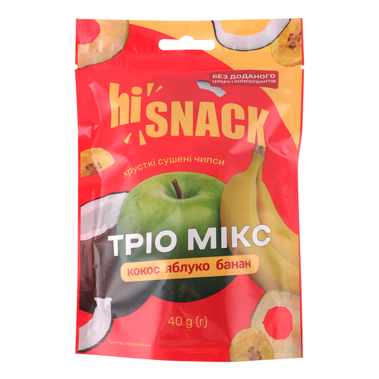 Чипси фрук.кокос яблук.банан hiSnack 30