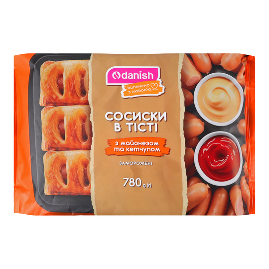 Сосиска в тісті май.кетч.зам.Danish780г