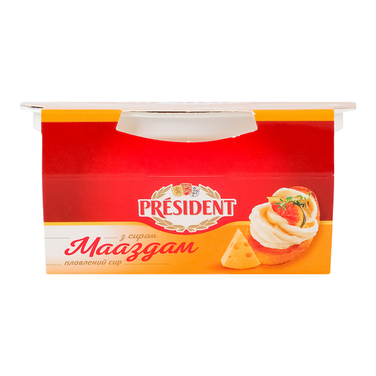 Сир пл.45%President із сиром Мааздам150г