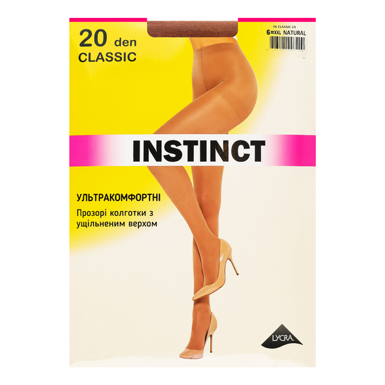 Колготки жін.Instinct 20den,natur р.6