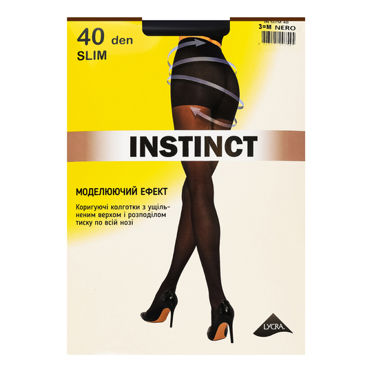 Колготки жін. Instinct 40den,nero р.3