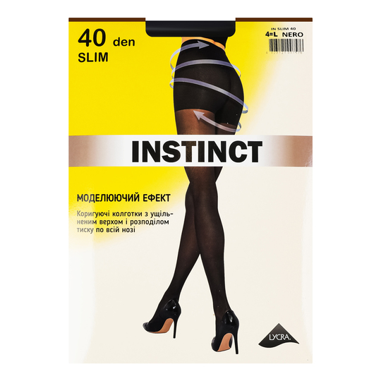 Колготки жін. Instinct 40den,nero р.4