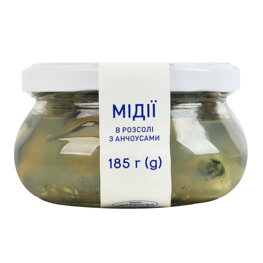 Мідії в розсолі з Анчоусами 185г Norven