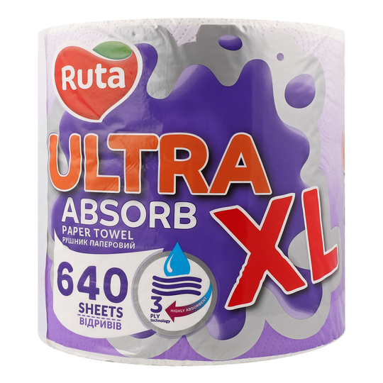Рушник цел.3ш.Ruta Ultra XLбіл.640в. 1шт