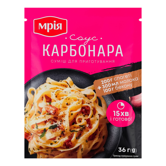 Суміш д/пр. соусу карбонара Мрія 36г