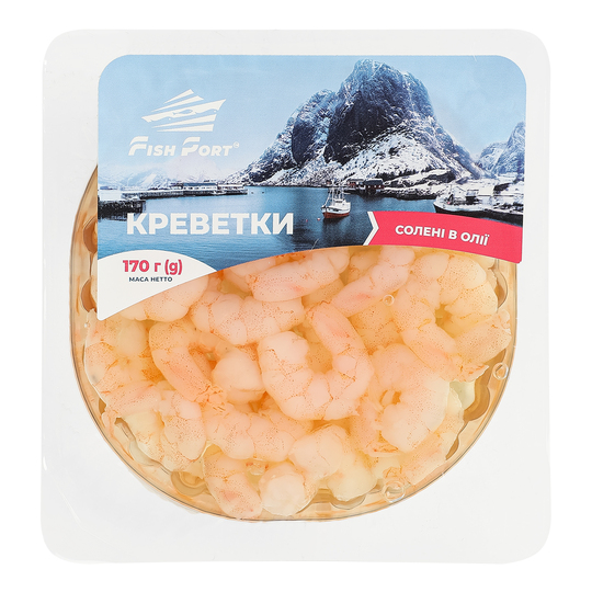 Креветки Fish Port солені в олії 170г