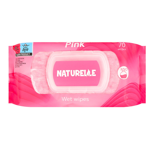 Серветки вологі Naturelle Pink 70шт