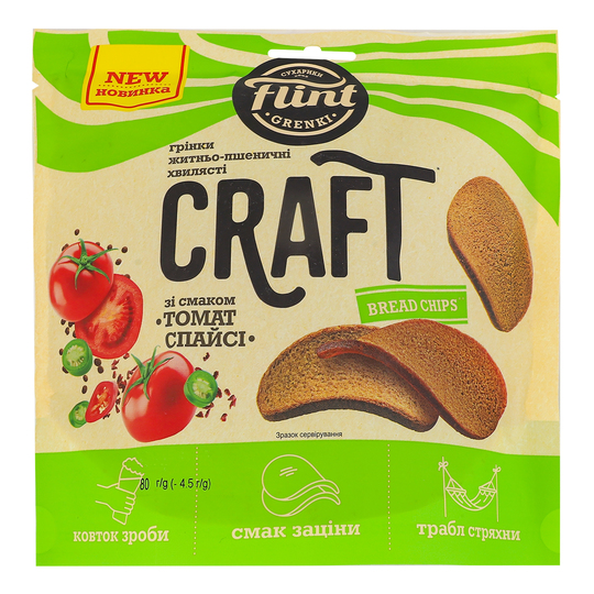 Грінки жит.-пшен.Том.спайс.Flint 80г д/п