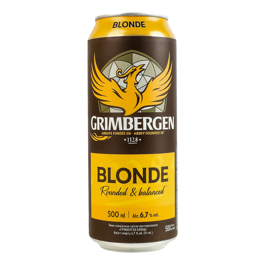 Пиво Grimbergen Blonde 6.7% 500мл з/б
