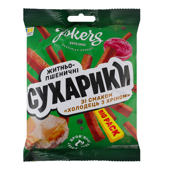 Сухарики житн-пшен.Хол.хрін Jokers 100г