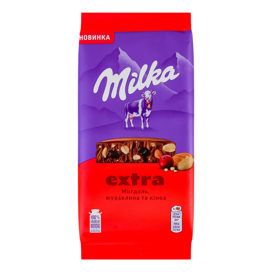 Шоколад м.з мигд.журав.кіноа.Milka 130г
