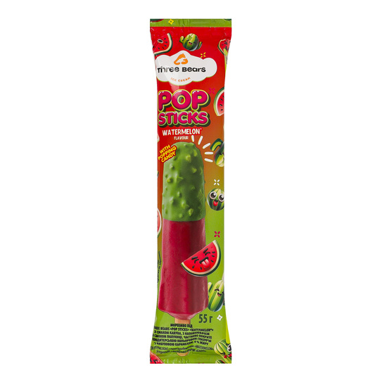 Морозиво PopStics кавун Три Ведмеді 55г