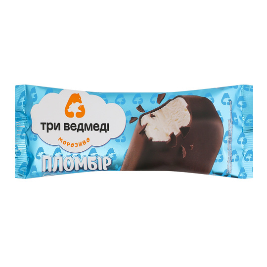 Морозиво пломбір кон.гл.Три Ведмеді 70г