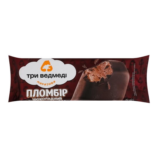 Морозиво пл.шок.в кон.гл.Три Ведмеді 70г