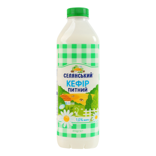 Кефір питний 1% Селянське 850г п/пл