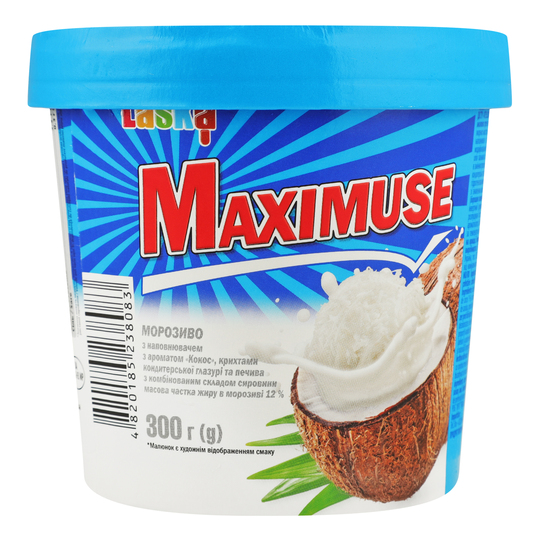 Морозиво Maximuse Кокос Laska 300г