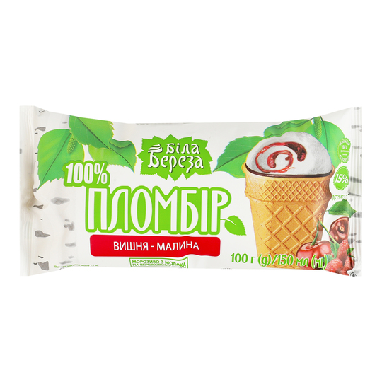 Морозиво плом.виш.млин. Біла Береза100г