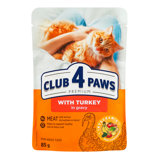 Корм вол.д/кот Club4Paws з інд.соус 85г