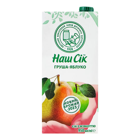 Сік Наш Сік груша,яблуко 0,95л т/п