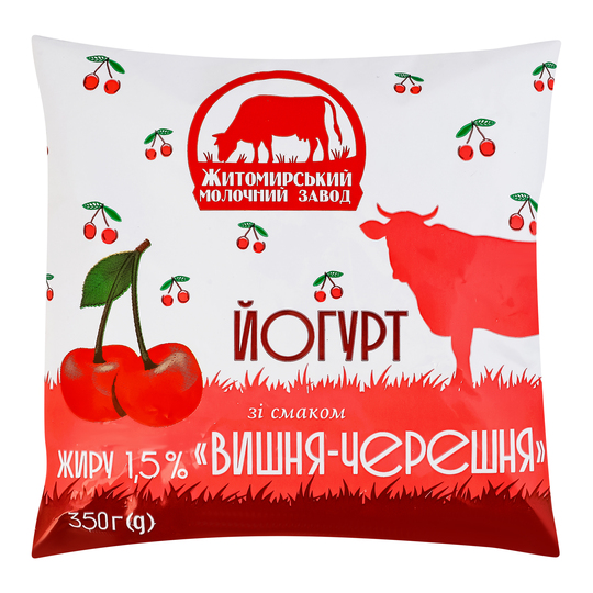 Йогурт 1,5% ЖМЗ вишня-черешня 350г пл.