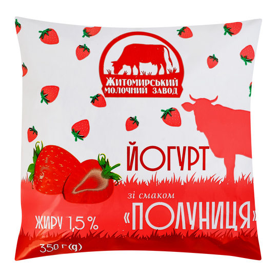 Йогурт 1,5% ЖМЗ полуниця 350г пл.