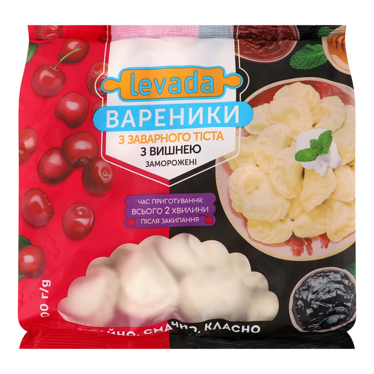Вареники з зав.тіста з вишнею Левада400г
