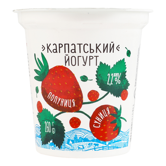 Йогурт 2,2% Галичина пол.-суниця 260г ст