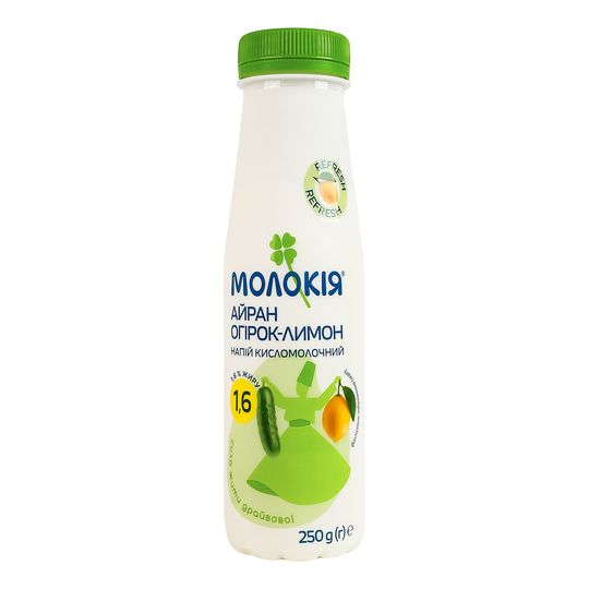 Айран 1,6% Молокія огірок-лимон 250г пл