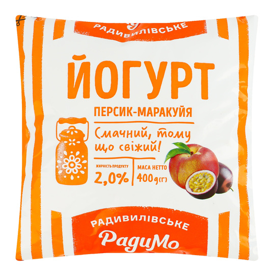 Йогурт 2% РадиМо персик-марак. 400г м/у