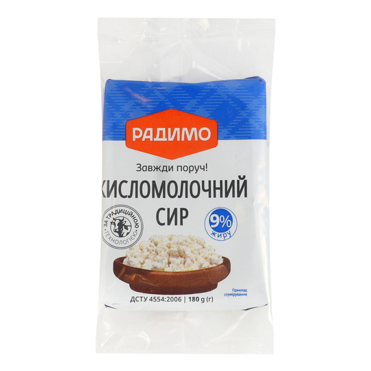 Сир к/м 9% РадиМо 180г еколін