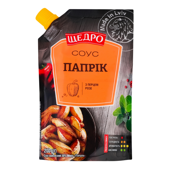 Соус майонез.ЩедроПапрік розе30%200г д/п