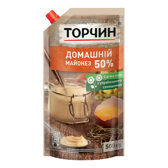 Майонез Торчин Домашній 50% 500г д/п