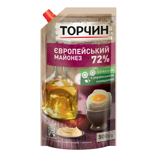 Майонез Торчин Європейський 72% 500г д/п