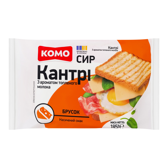 Сир 50% Комо Кантрі топл.мол. брус 185г