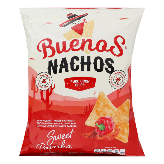 Чипси кукур.сол.паприк.Buenos Nachos 90г