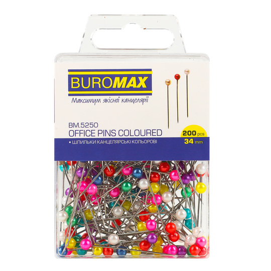 Шпильки канц.Buromax кол.34мм 200шт