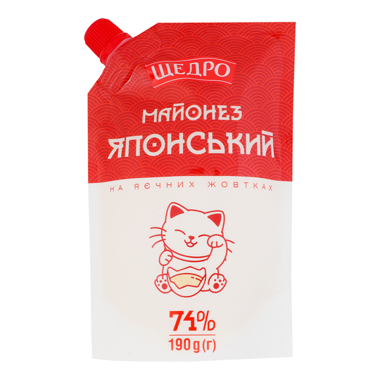 Майонез Щедро Японський 74% 190г д/п