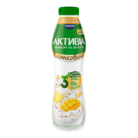 Біфідойогурт Активіа Анан.-ман.500г п/пл