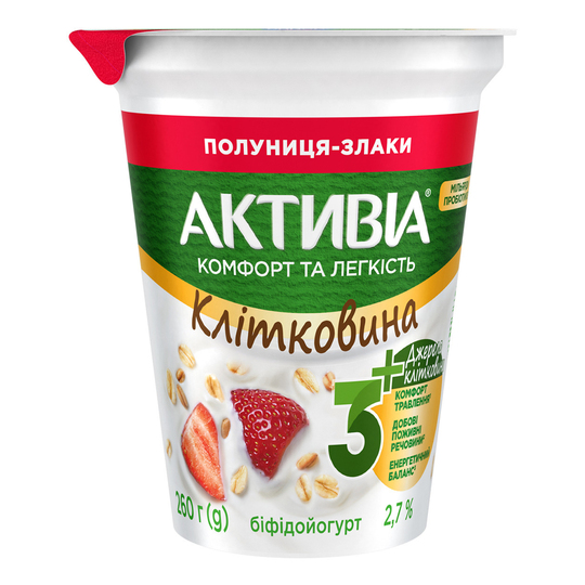 Біфідойогурт Активіа Полун.-злак.260г ст