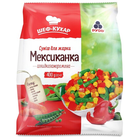 Суміш овочева мексикан.Рудь с/м п/е 400г