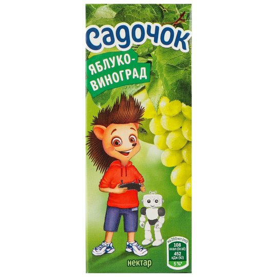 Нектар Садочок Виноград,яблуко 0,2л